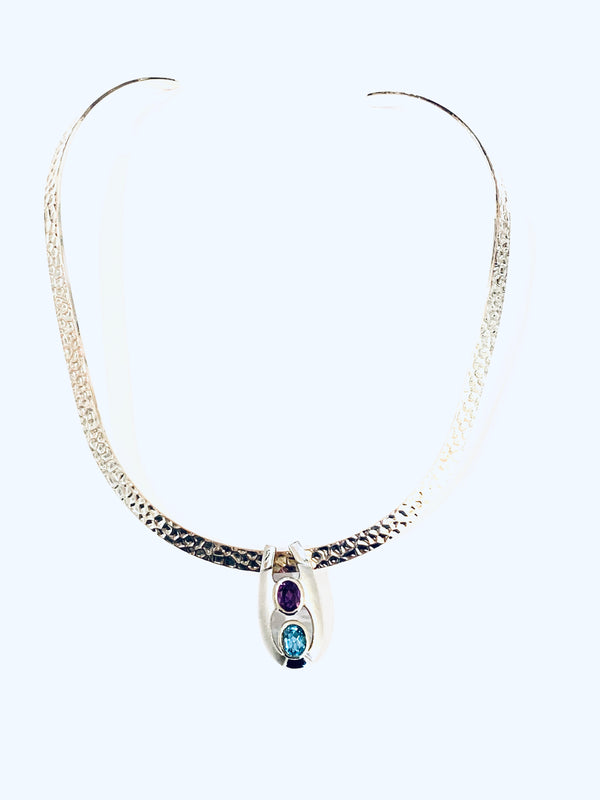 Gold and sterling silver gemstone necklace - Ilumine' Gallery 