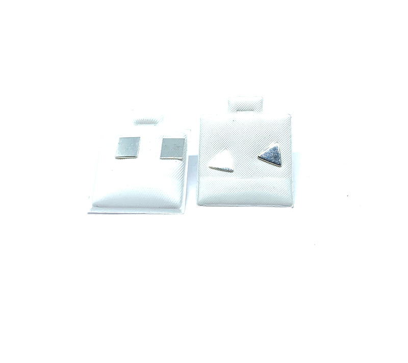 Sterling silver square and triangle studs - Ilumine Gallery Store dainty jewelry affordable fine jewelry