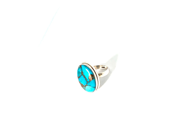 Ring sterling silver with turquoise gemstone - Ilumine Gallery Store dainty jewelry affordable fine jewelry