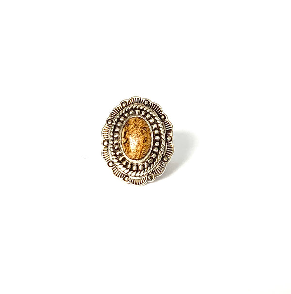 Ring sterling silver with jasper gemstone - Ilumine Gallery Store dainty jewelry affordable fine jewelry