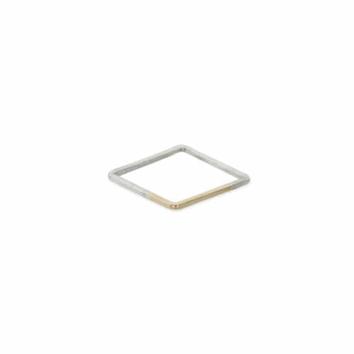 Handcrafted square mixed metal ring - Ilumine' Gallery 