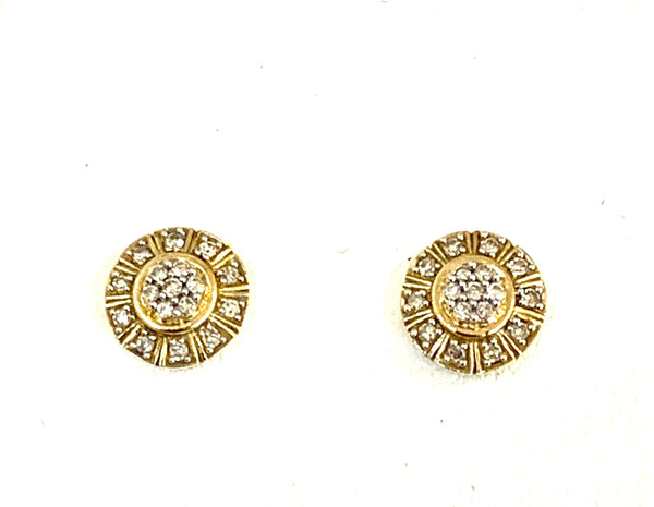 Solid yellow gold diamond earrings - Ilumine' Gallery 